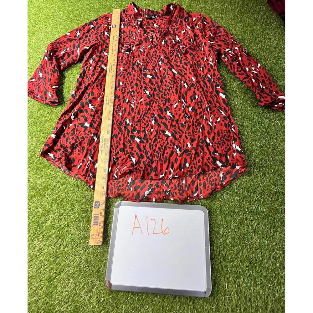 Riley & James Top Womens Animal Print Long Sleeve Blouse Size  XXL